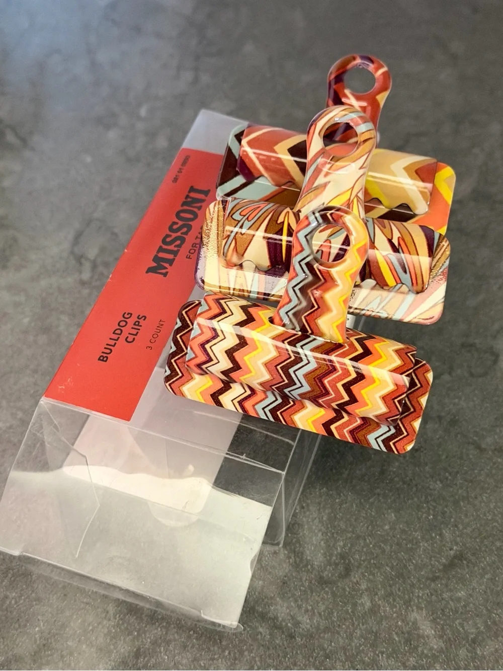 Missoni for Target Brown & Multi Bulldog Clips - 3 Count
